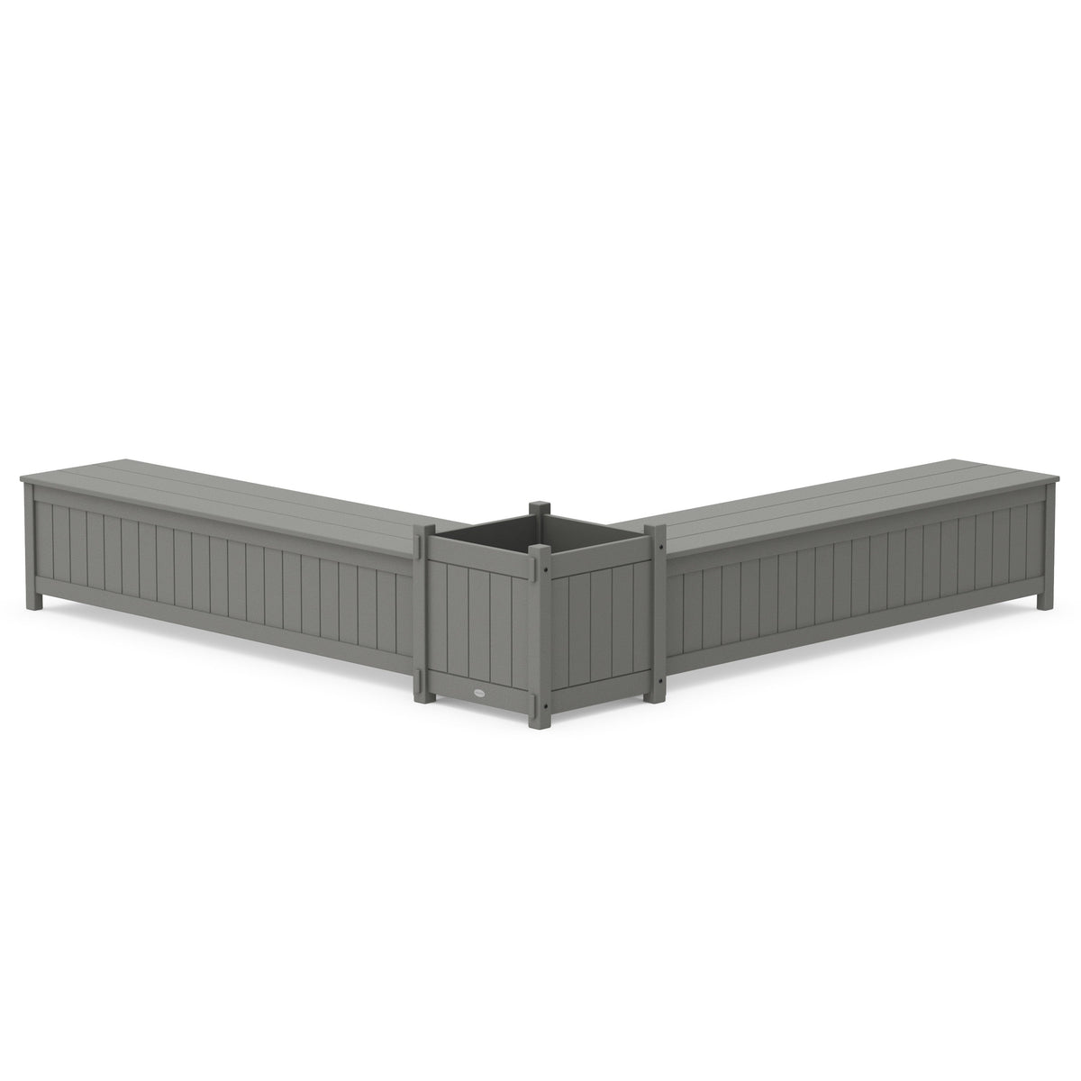 72" Vineyard L- Shaped Planter Storage Bench Set- Large