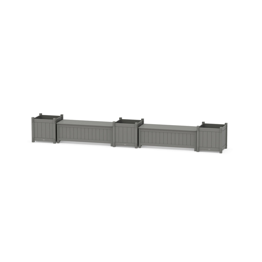 48" Vineyard L- Shaped Planter Storage Bench Corner Set- Large