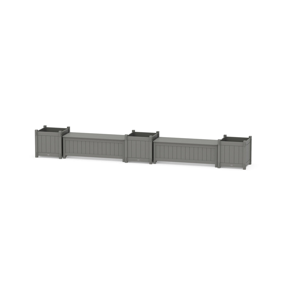 48" Vineyard L- Shaped Planter Storage Bench Corner Set- Large