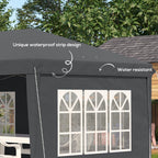 3 x 6m Garden Pop Up Gazebo, Height Adjustable Party Tent w/ Sidewalls & Storage Bag, Grey