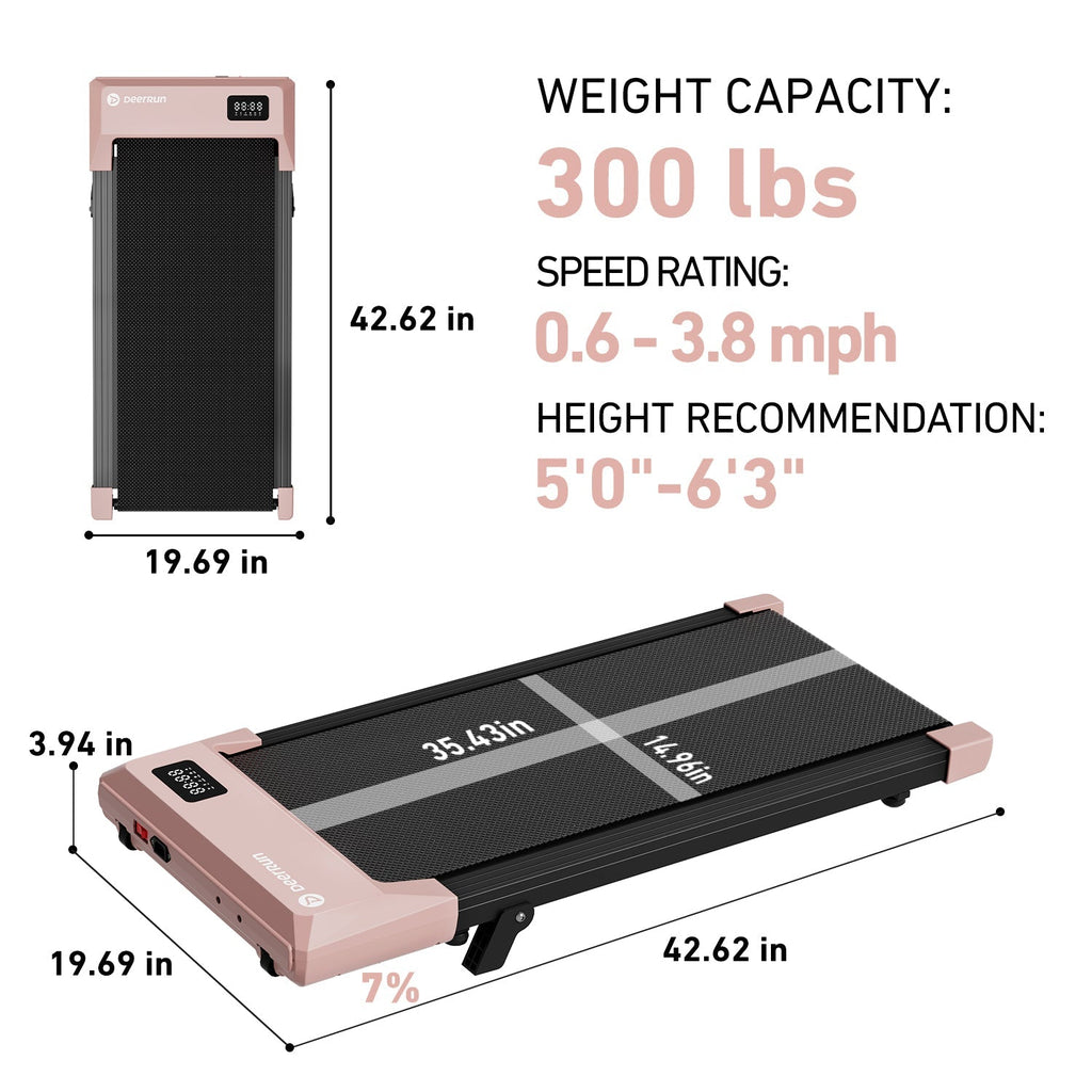 DeerRun Q2 Urban Smart Walking Pad with 7% Incline Treadmill Remote Control