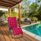 Reclining Zero Gravity Chair w/Adjustable Backrest, Removable Cushion & Headrest, Wine Red