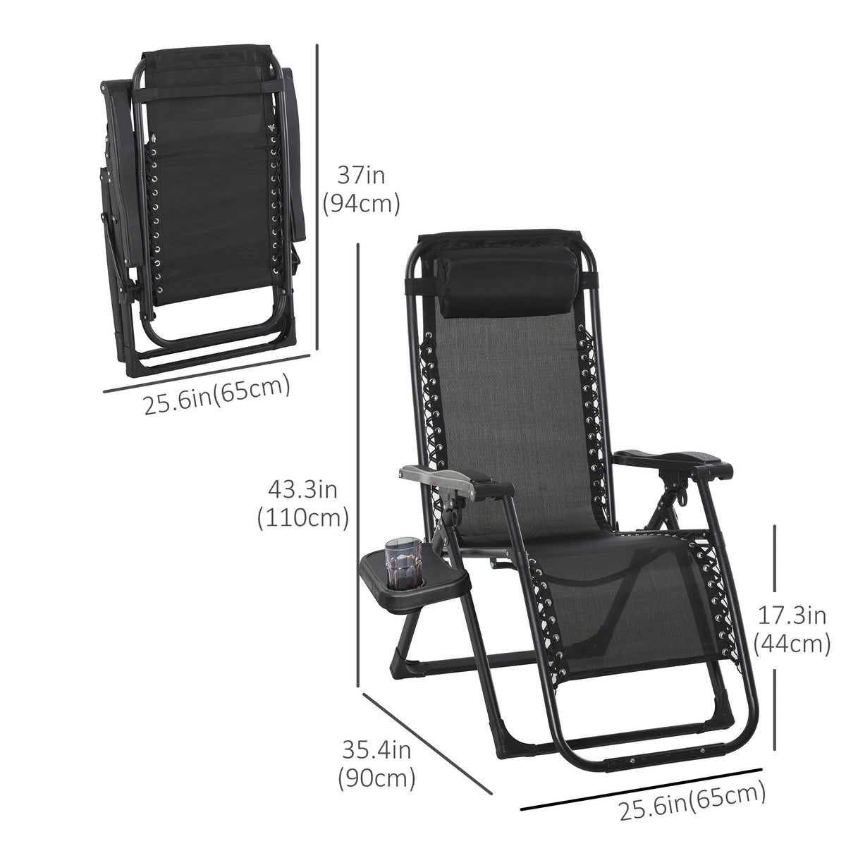 Reclining Zero Gravity Chair w/Adjustable Backrest, Removable Cushion & Headrest, Wine Red