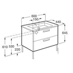 The Gap Unik 600mm Base Bathroom Unit & Basin - All Colours