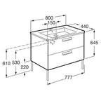 Victoria Basic Unik 800mm Base Bathroom Unit & Basin - Gloss White