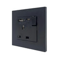 13A 1-Gang Switched Socket with USB A & C Ports | Ledison