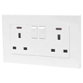 13A 2 Gang Switched Socket White | Ledison