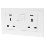 13A 2 Gang Switched Socket White | Ledison