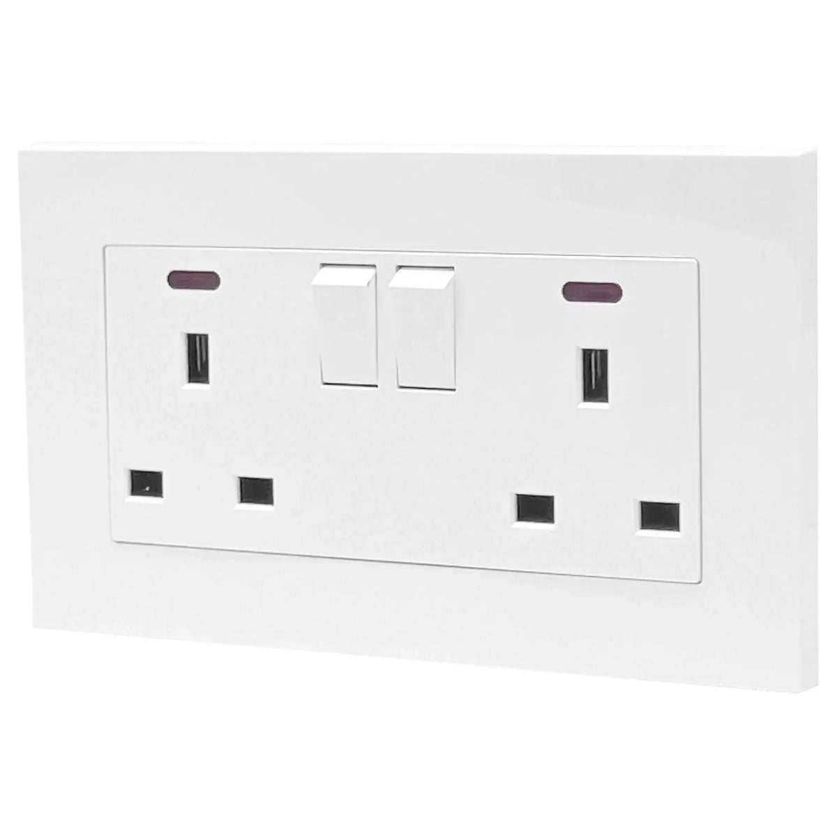13A 2 Gang Switched Socket White | Ledison
