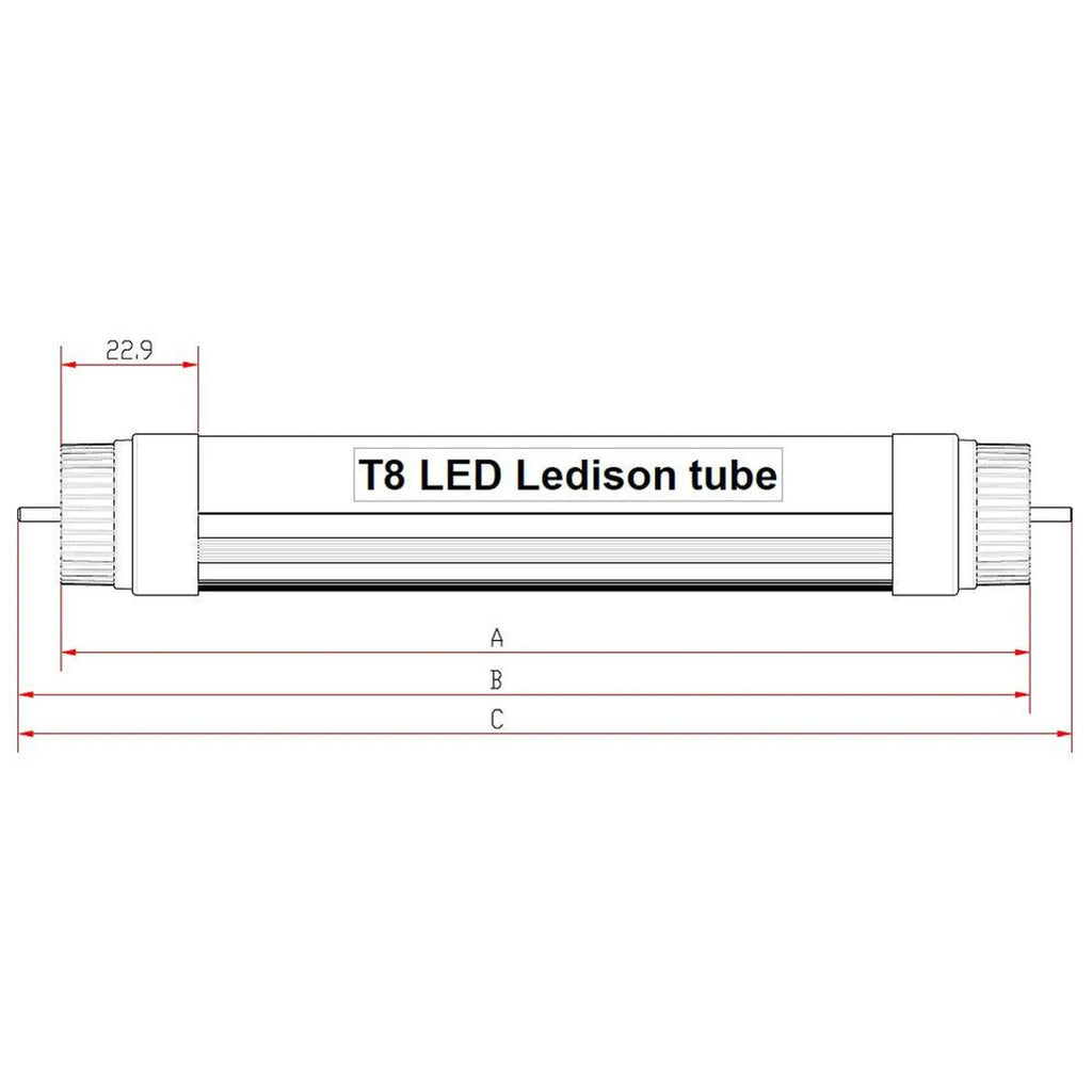 T8 LED Tube 180cm 1778mm 32W 3600lm CRI>80 | Ledison