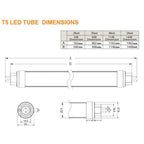T5 LED Tube Light 30cm 302mm 6W 720lm Direct Mains | Ledison