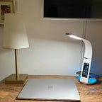 OttLite Wellness LED Desk Lamp with Clock & Qi Wireless Charging