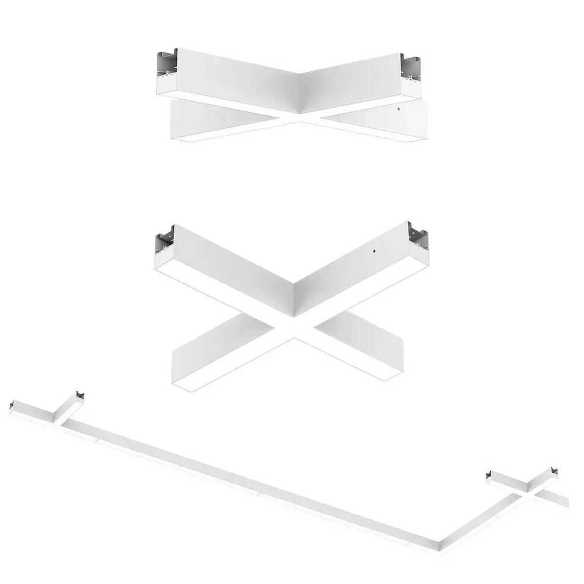 White Triumph LED Fitting Connectors | L-Shape T-Shape X-Shape