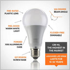 10W E27 LED Globe Bulb A65 Warm White 2700K | Ledison