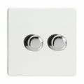 2 Gang 2 Way LED Dimmer Switch 0-120W Screwless | Varilight V-Pro JDQP252S
