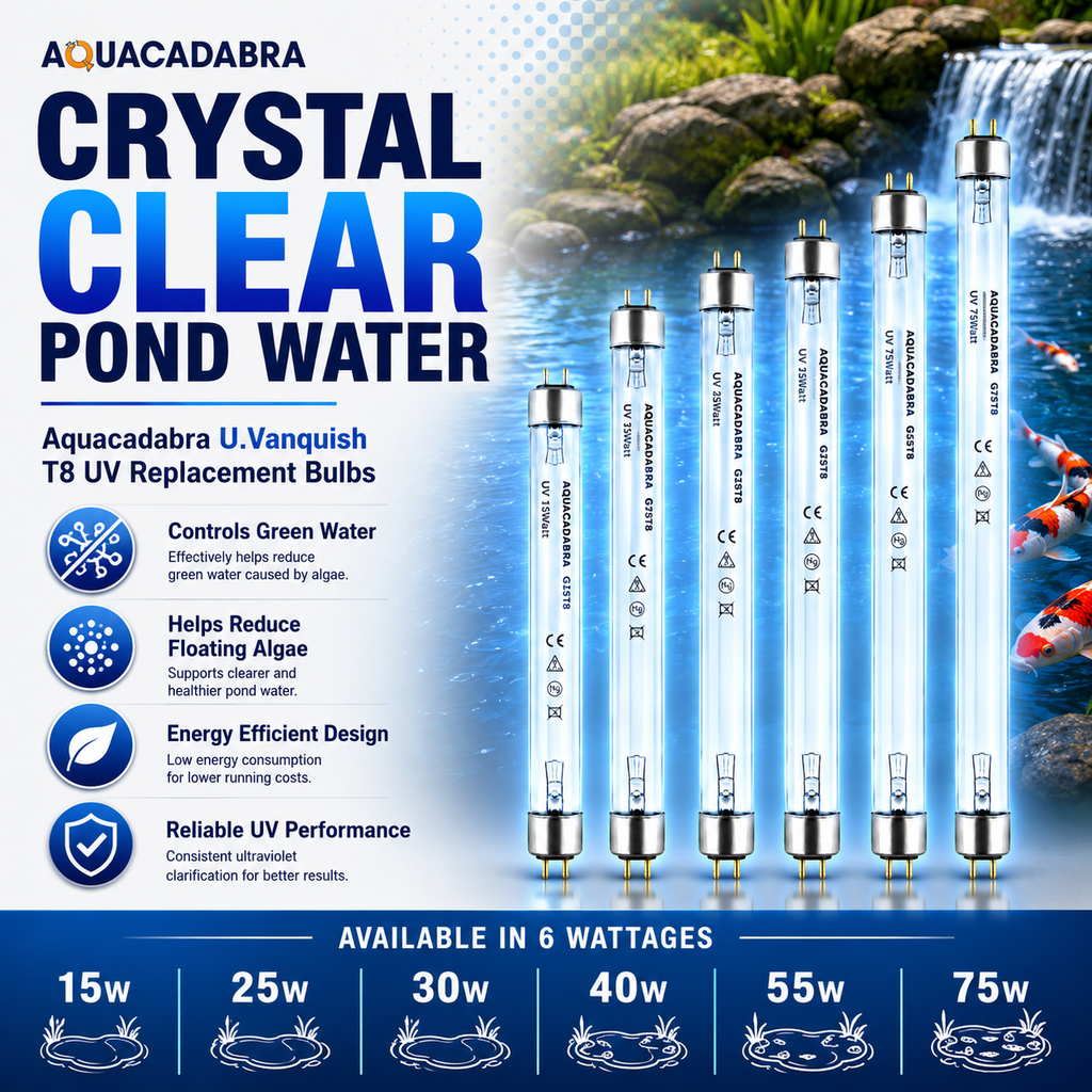 Aquacadabra U.Vanquish T8 UV Replacement Bulb for Pond Clarifiers – 15W to 75W