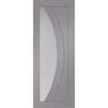 Salerno Pre-Finished Light Grey Internal Door with Clear Glass - 2040 x 726 x 35mm