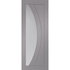 Salerno Pre-Finished Light Grey Internal Door with Clear Glass - 2040 x 726 x 35mm