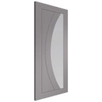 Salerno Pre-Finished Light Grey Internal Door with Clear Glass - 2040 x 726 x 35mm