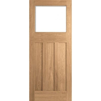 DX 30's Style Oak Unfinished 1 Unglazed Light Panel Internal Door - All Sizes