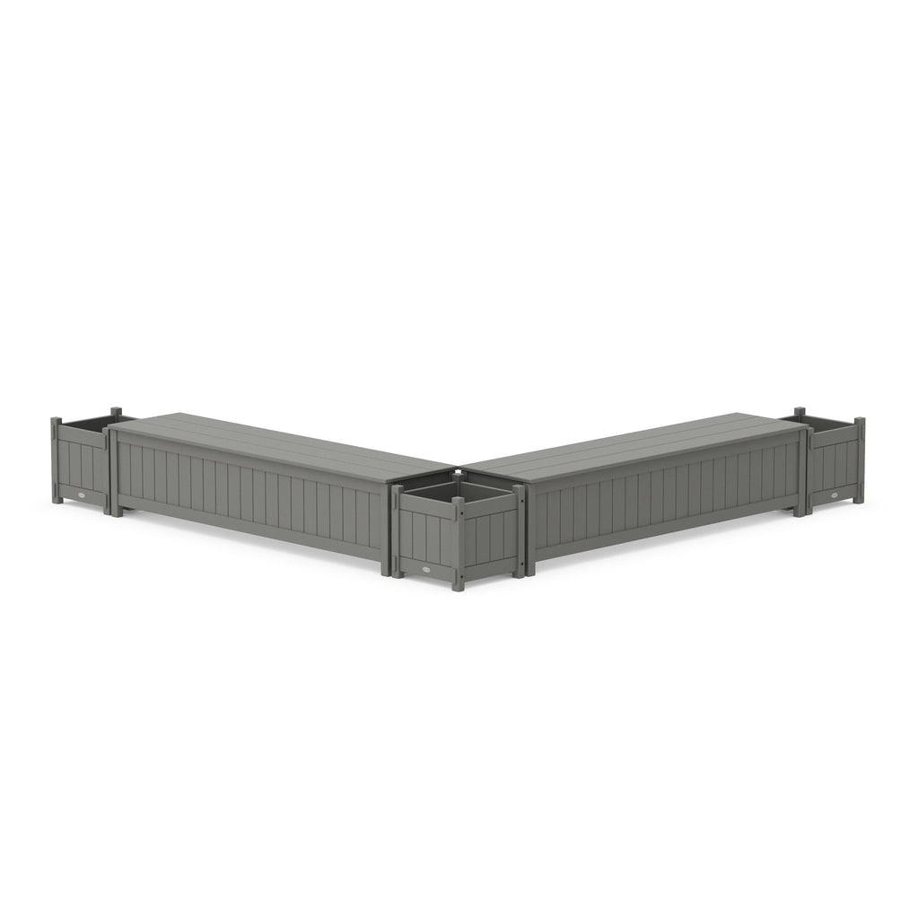 72" Vineyard Straight Double Planter Storage Bench Set