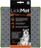 LickiMat Tuff Buddy Green Dog Slow Feeder Lick Mat Enrichment Feeding Mat
