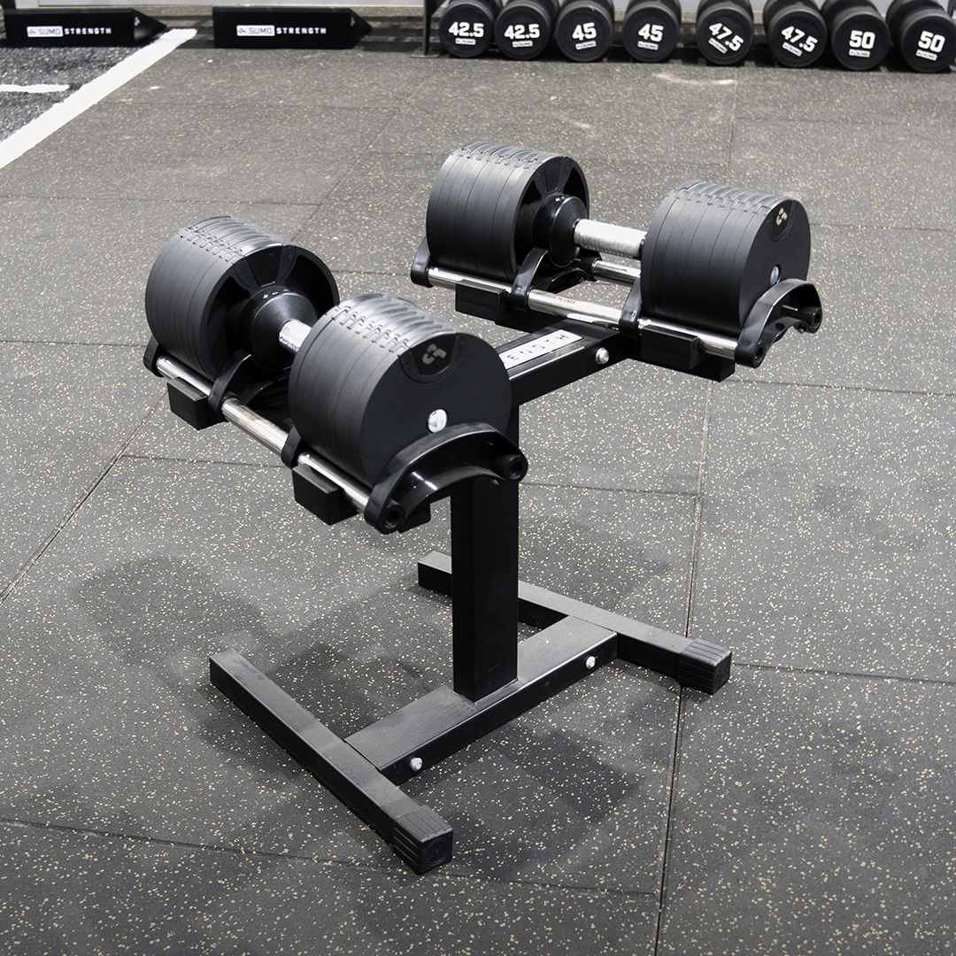 2x32kg Adjustable Dumbbell Set + Stand
