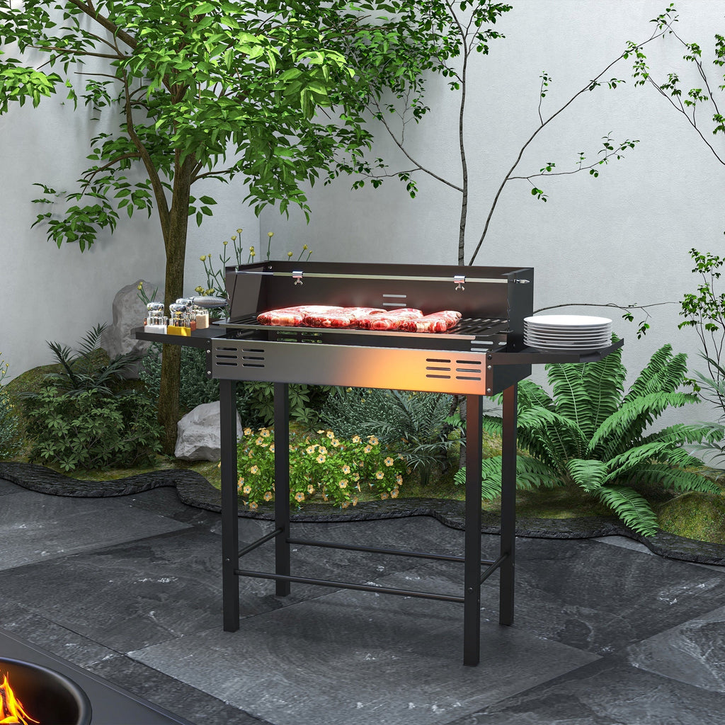 Rotisserie Grill with 3-Level Grates & Wind Deflector, Black