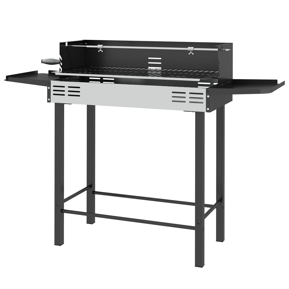 Rotisserie Grill with 3-Level Grates & Wind Deflector, Black