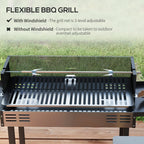 Rotisserie Grill with 3-Level Grates & Wind Deflector, Black