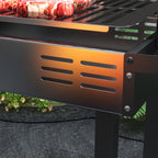 Rotisserie Grill with 3-Level Grates & Wind Deflector, Black