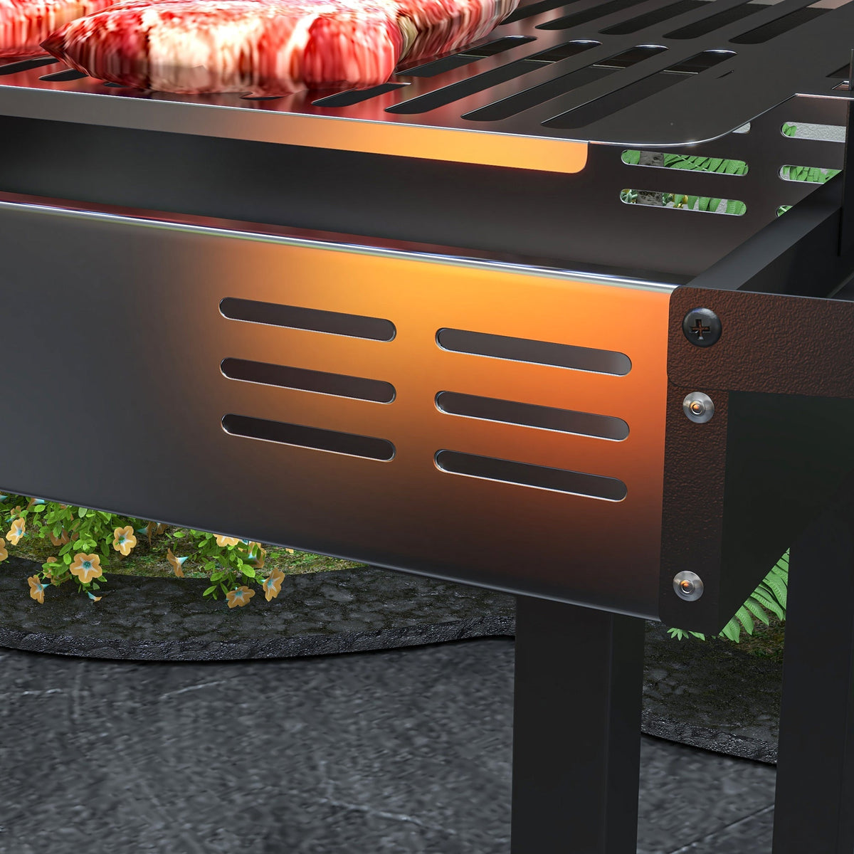 Rotisserie Grill with 3-Level Grates & Wind Deflector, Black