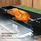 Rotisserie Grill with 3-Level Grates & Wind Deflector, Black
