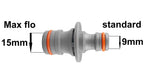 Male Tap Connector 3/4" BSPM - Max Flo, Black/Orange