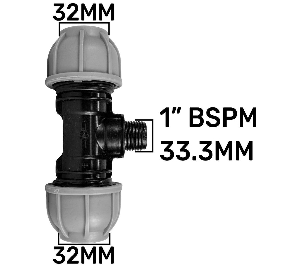 IBC Extender with 2” S60X6 Cap and 32mm MDPE Tee