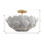 Metropolitan Coastlyn 22 in. 3-Light Semi-Flush Mount, Legacy Brass & Navy Blue
