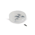 Scientific Anglers Micro Swivels displayed inside a clear round container with one swivel placed outside, used for fishing tackle to reduce line twisting.