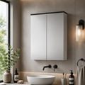 Zenith Non Illuminated Mirror Cabinet 50/50 - 713mm x 600mm - Gloss Grey