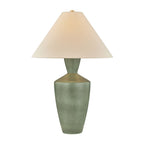Mitzi Hartley 29 in. Table Lamp, Aged Brass with Ceramic Amphora & Wheat Linen Shade
