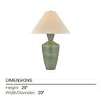 Mitzi Hartley 29 in. Table Lamp, Aged Brass with Ceramic Amphora & Wheat Linen Shade