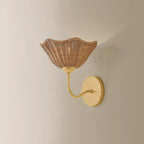 Mitzi Kehlani 9.5 in. Wall Sconce, Aged Brass with Natural Woven Light Wicker Shade