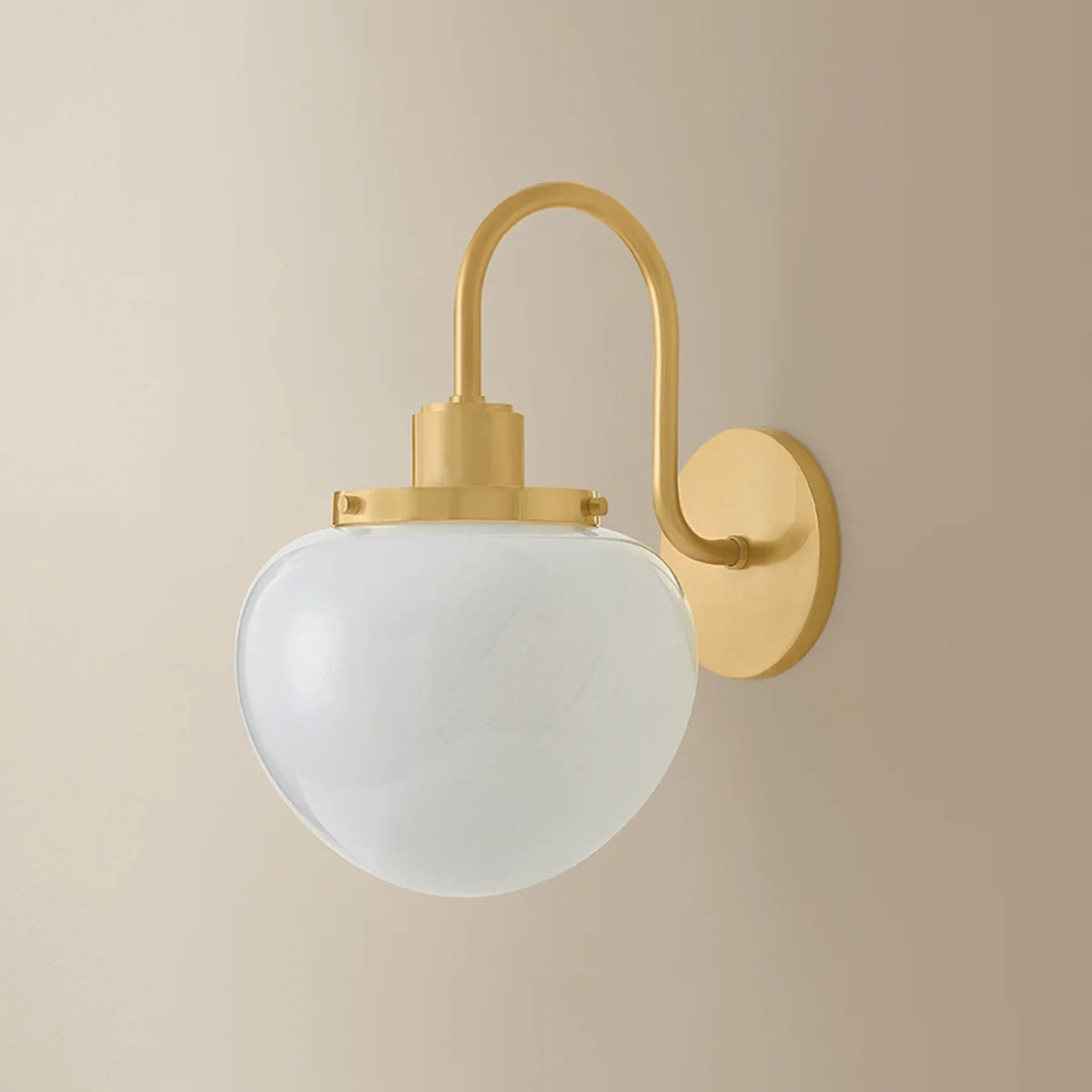 Mitzi Kristen 12.75 in. Wall Sconce, Aged Brass with Cloud Glass