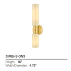 Mitzi Violetta 18 in. Wall Sconce, Aged Brass with Cream Opal Glass