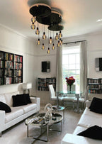 Modern Waves: Stainless Steel Mirrored Chandelier