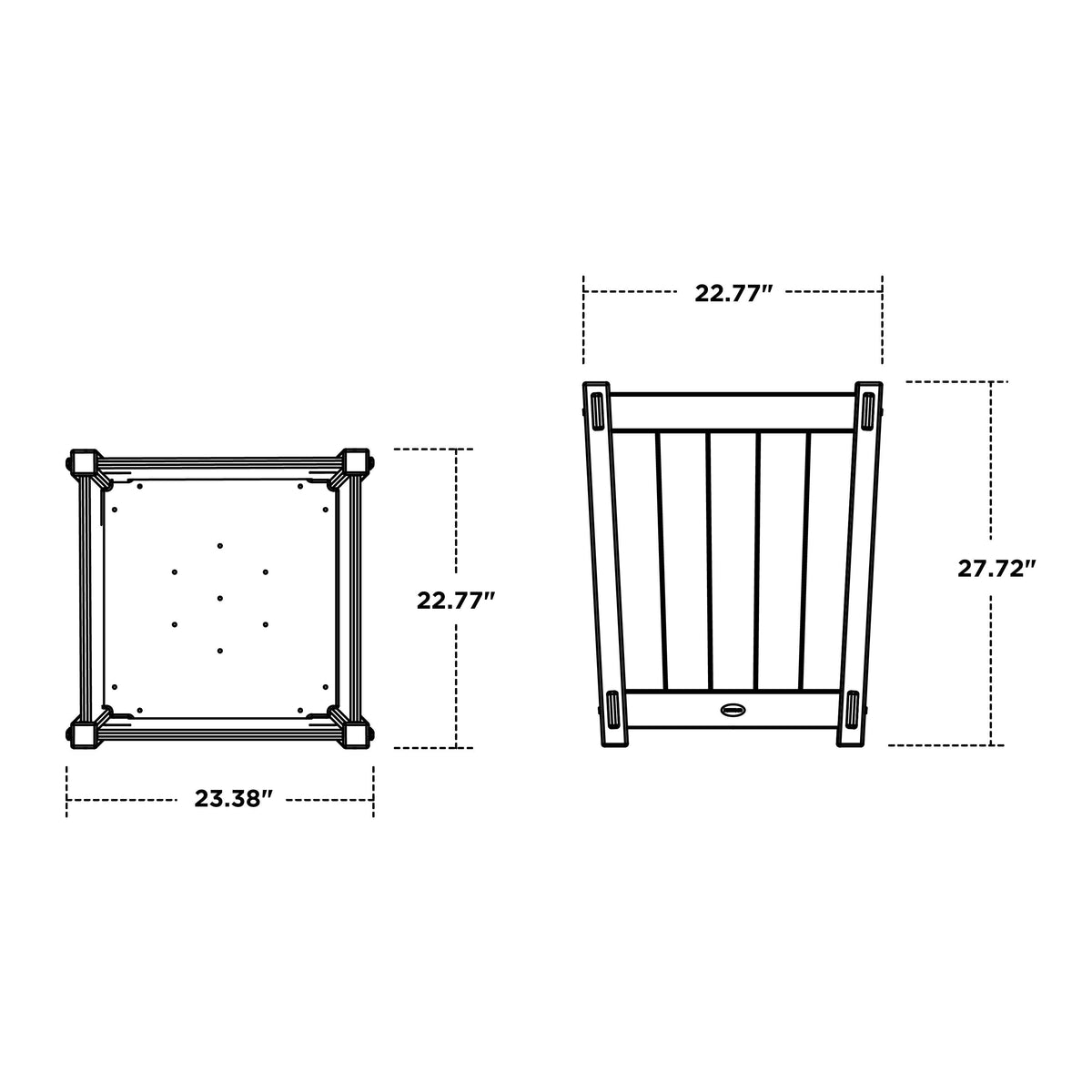 Vineyard Large Tapered Square Short Planter Box