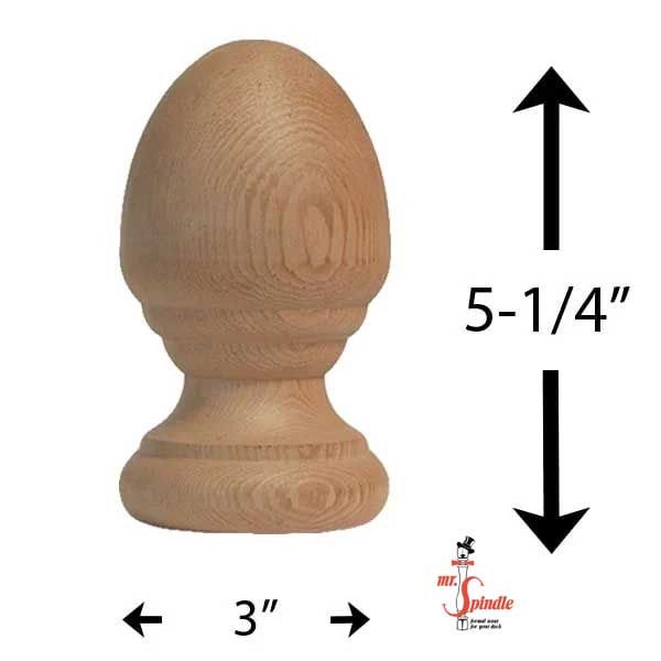 Mr. Spindle Acorn Finials With Rings