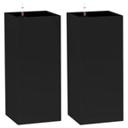 26" Plastic Planter Box 2-Pack with Water Level Indicator, Drainage Hole and Plug, Black
