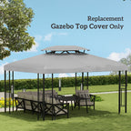 13.1' x 9.8' 2-Tier Gazebo Replacement Canopy (Top Only), Light Grey