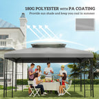 13.1' x 9.8' 2-Tier Gazebo Replacement Canopy (Top Only), Light Grey