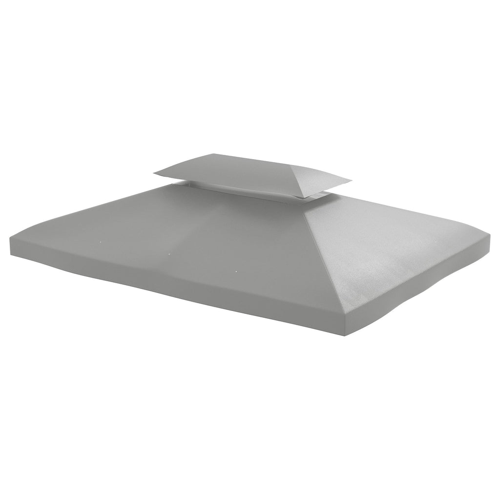 13.1' x 9.8' 2-Tier Gazebo Replacement Canopy (Top Only), Light Grey